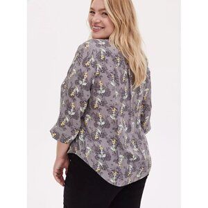 Torrid Womens Plus 5X Harper Disney Peter Pan Tinkerbell Grey Pullover Blouse